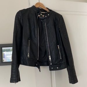 Balance Noir Fake Leather Jacket